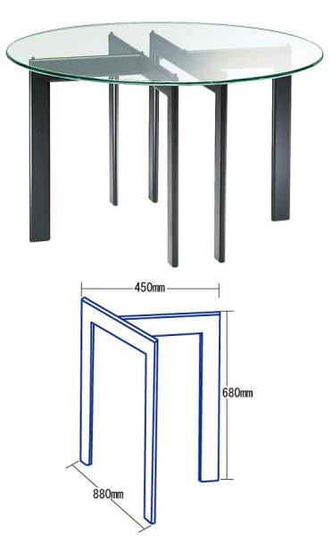 画像1: 【アルテジャパン】Tフォルムダイニングタイプ(テーブル脚のみ[幅880])【送料無料】 (1)