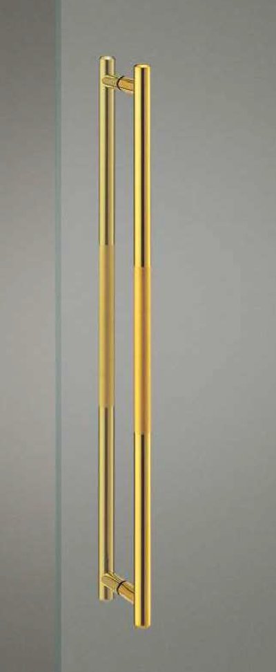 画像1: ステンレス (ヘアライン＋ミラー) チタンハードコーティングゴールドハンドル（両側タイプ）/全長:700mm