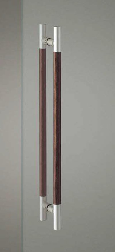 画像1: 強化木 マットスコッチ ＋アルミ ユニフロストシルバーハンドル（両側タイプ）/全長:600mm