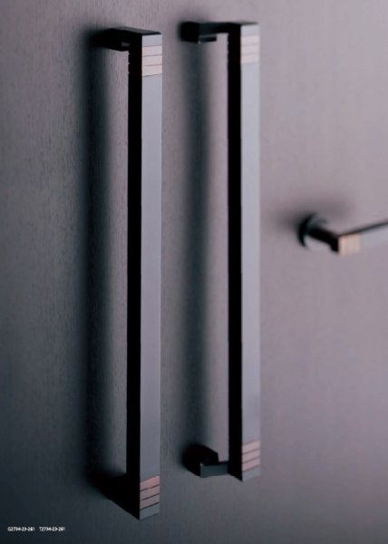 画像2: ブラス ムラ黒染+紫黒染ハンドル(両側タイプ)/全長:800mm (2)