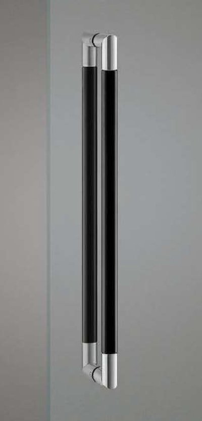 画像1: ユニウッド ブラック＋ステンレス ヘアラインハンドル（両側タイプ）/全長:600mm
