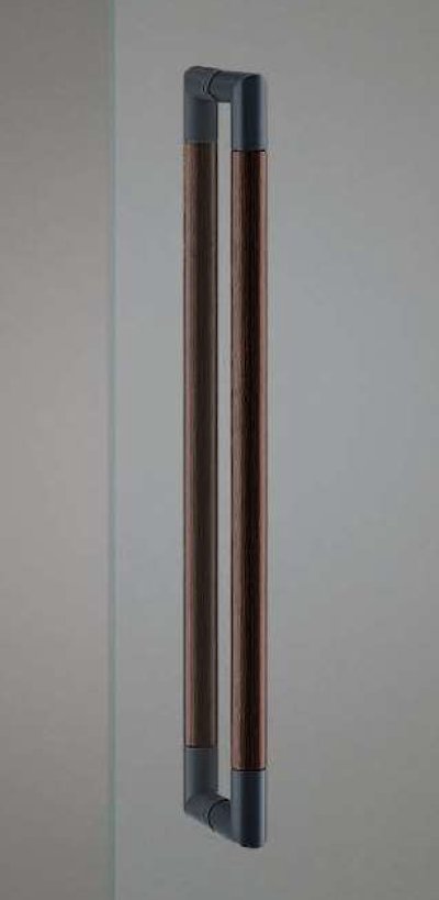 画像1: ユニウッド スコッチ ＋ステンレス ヘアラインユニミストマットブラックハンドル（両側タイプ）/全長:600mm