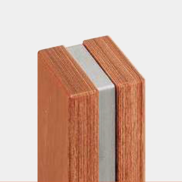 画像2: ユニウッド ブラウン +ステンレス ヘアラインハンドル(両側タイプ)/全長:800mm (2)