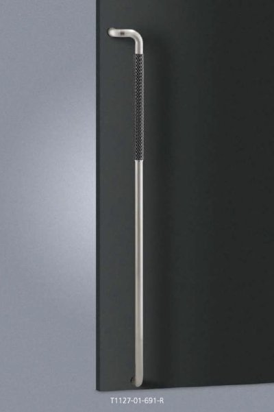 画像1: エラストマー ブラック ＋ステンレス ヘアラインハンドル（両側タイプ）/全長:1400mm