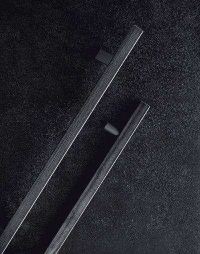 画像2: ユニウッド ブラック＋ステンレス マットブラックペイントハンドル（両側タイプ）/全長:600mm