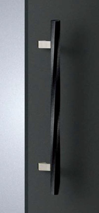 画像1: ユニウッド ブラック ＋ステンレス ヘアラインハンドル（両側タイプ）/全長:600mm
