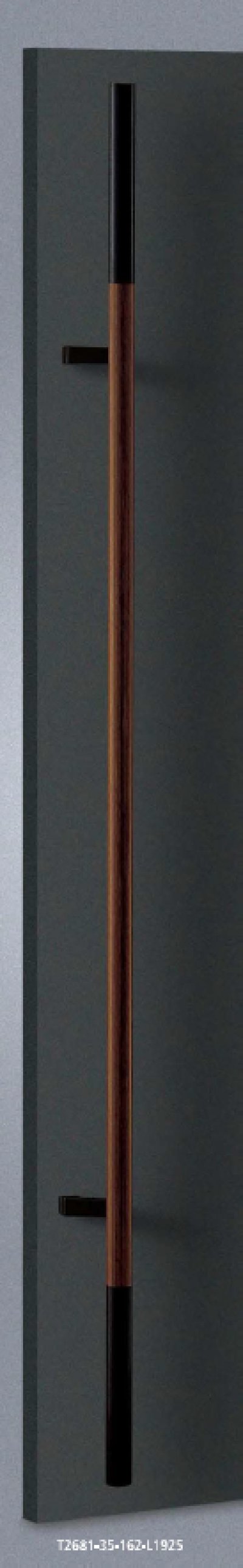 画像1: ユニウッド スコッチ(クリアペイント) ＋ブラックペイント＋アルミ ブラックハンドル（両側タイプ）/全長:2025mm