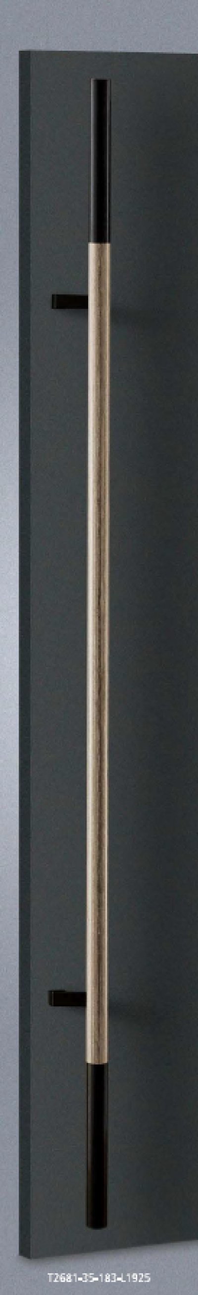 画像1: ユニウッド グレー(クリアペイント) ＋ブラックペイント＋アルミ ブラックハンドル（両側タイプ）/全長:1925mm