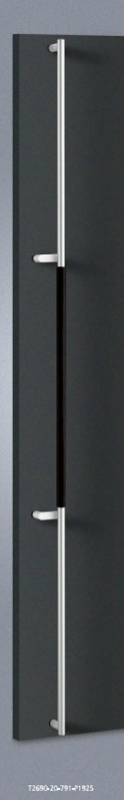 画像1: 強化木 マットブラック ＋アルミ ユニフロストシルバーハンドル（両側タイプ）/全長:1965mm