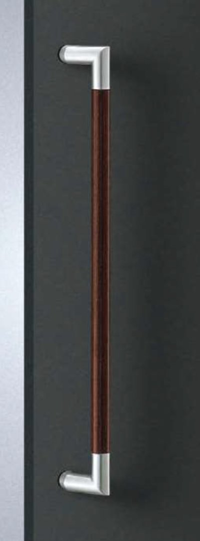 画像1: ユニウッド スコッチ ＋ステンレス ヘアラインハンドル（両側タイプ）/全長:600mm
