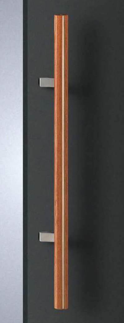 画像1: ユニウッド ブラウン ＋ステンレス ヘアラインハンドル（両側タイプ）/全長:800mm