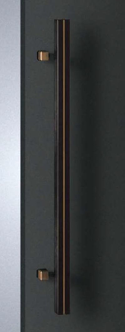 画像1: ユニウッド ブラック ＋ブラス 硫化イブシゴールデンブロンズハンドル（両側タイプ）/全長:800mm