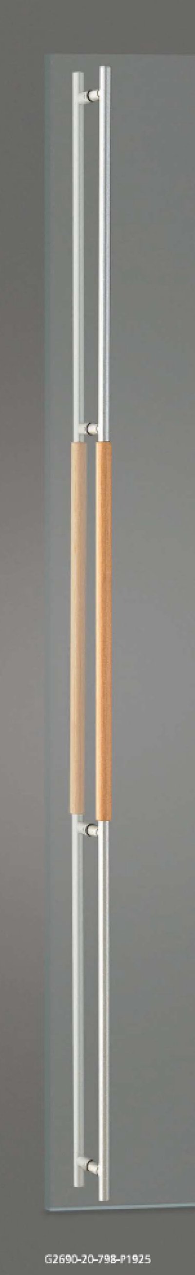 画像1: 強化木 マットホワイト ＋アルミ ユニフロストシルバーハンドル（両側タイプ）/全長:2125mm