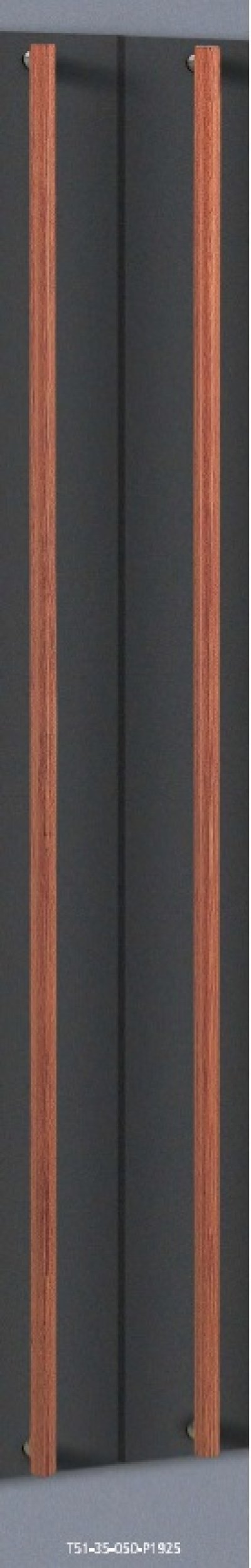 画像1: ユニウッド ブラウン ＋ステンレス ヘアラインハンドル（両側タイプ）/全長:2065mm