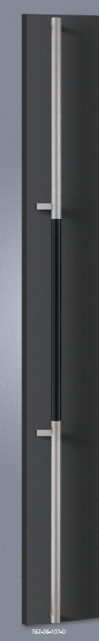 画像1: ユニウッド ブラック ＋ステンレス ヘアラインハンドル（両側タイプ）/オーダータイプ