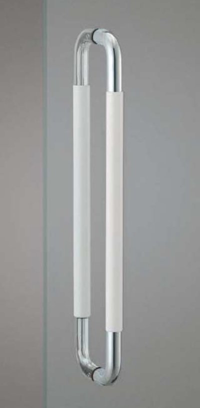 画像1: アクリル ホワイト ＋ステンレス ミラーハンドル（両側タイプ）/全長:600mm