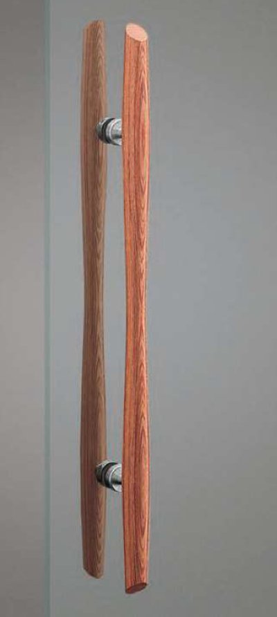 画像1: ユニウッド ブラウン ＋ステンレス ヘアラインハンドル（両側タイプ）/全長:700mm