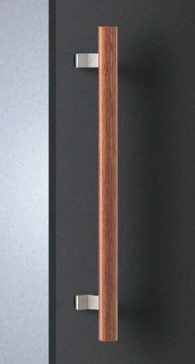 画像1: ユニウッド ブラウン ＋アルミ シルバーハンドル（両側タイプ）/全長:550mm