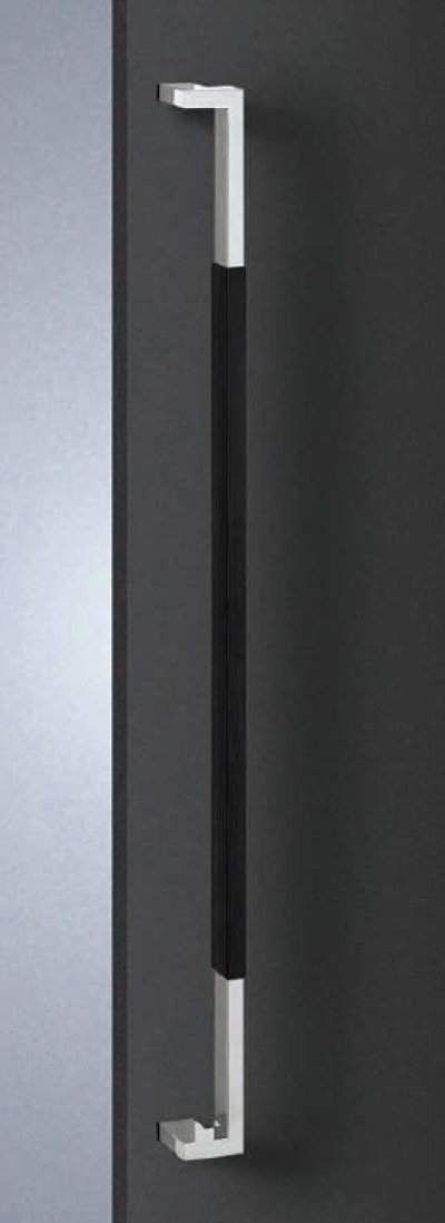 画像1: ユニウッド ブラック ＋ステンレス ミラーハンドル（両側タイプ）/全長:900mm
