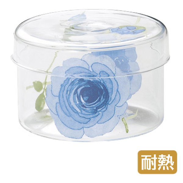 イングリッシュローズ 蓋付カップ(M)ブルー 49P119