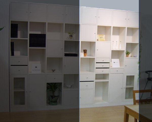 画像1: システム壁面収納家具【ホワイト】 大きさ組合せ自由ユニット家具　FIX Puzzle（パズル） WT　バージョンNO.3 (1)