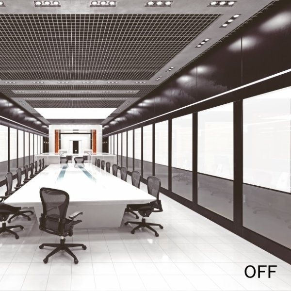 瞬間調光ガラス ON 通常(不透明)