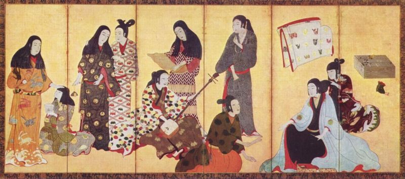 国宝・「婦女遊楽図」（松浦屏風、右隻） 大和文華館所蔵
