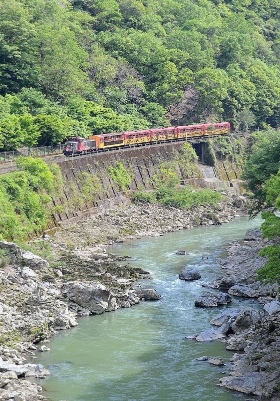 嵯峨野観光鉄道のトロッコ列車