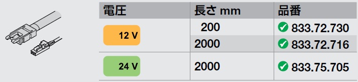 LED,LED電源ケーブル 3.5 A/20 AWG,LED テープライト 5 mm 用