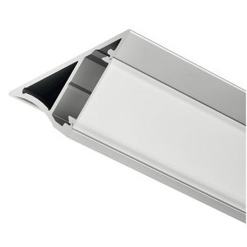 LEDテープライト用アルミプロファイル（面付け用）：面付傾斜プロファイル高さ?18.5?mm オパールホワイト