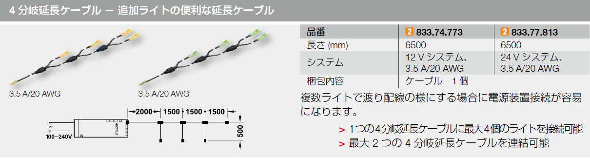 LED,4分岐延長ケーブル,追加ライトの便利な延長ケーブル