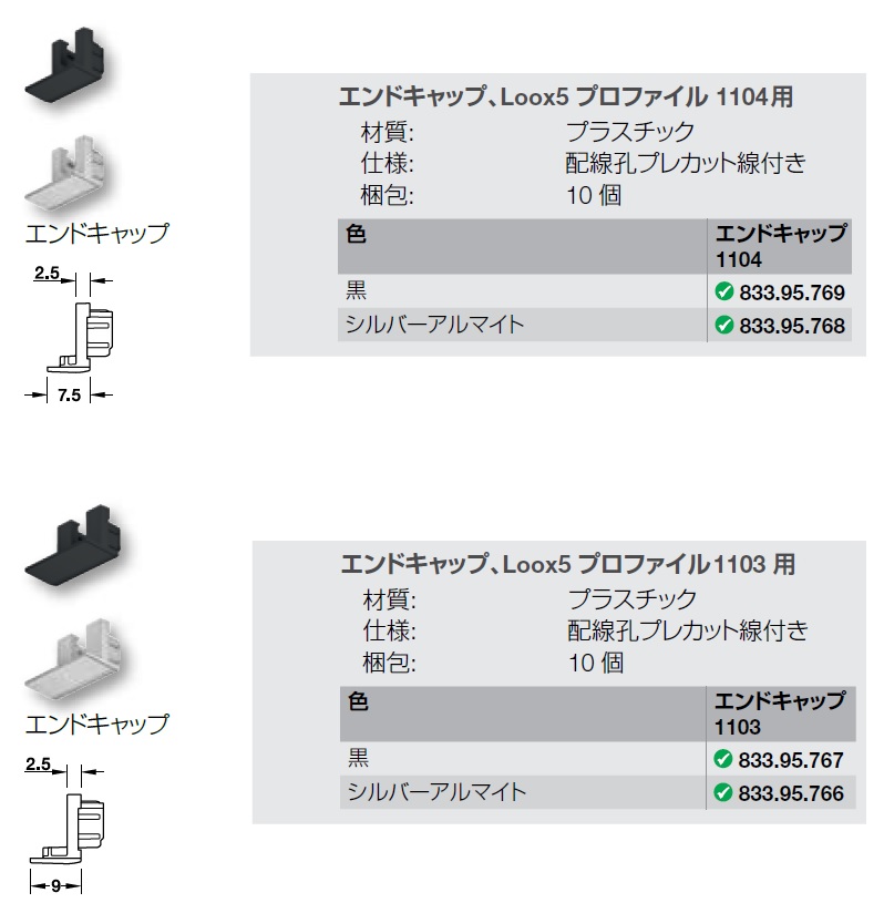 エンドキャップ,エンドキャップ833.95.769