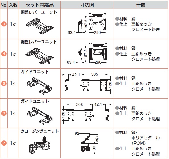 セット内部品