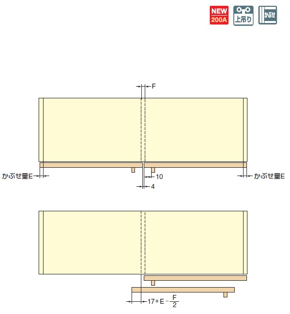 小型フラット扉システム BSスライダーSタイプ,吊戸棚タイプ