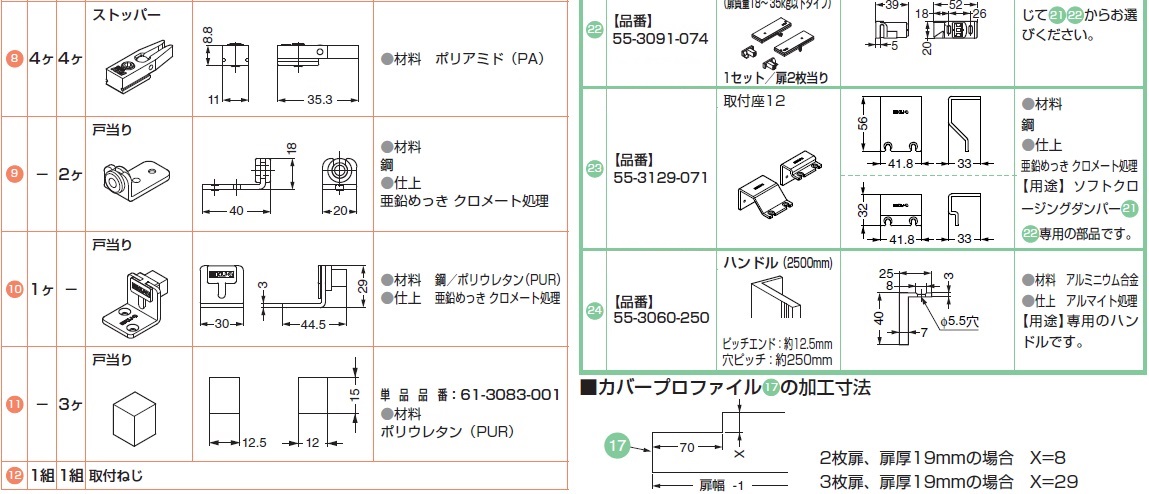 戸当り,ソフトクロージングダンパー