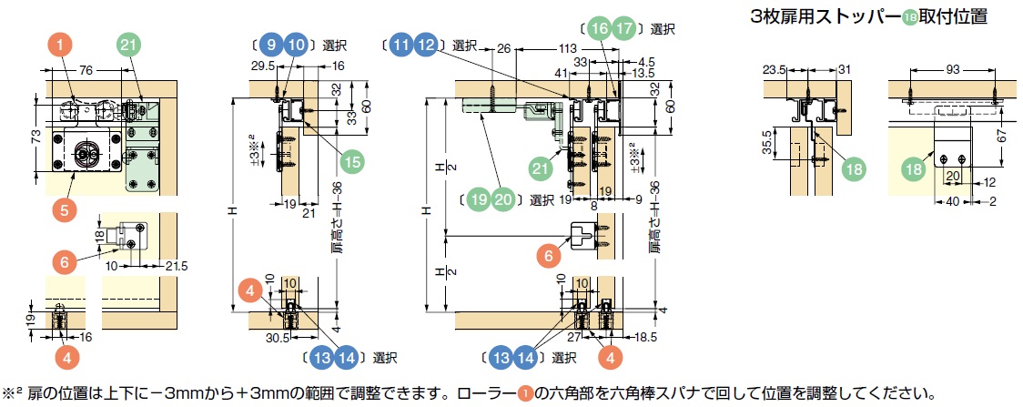 扉の加工寸法