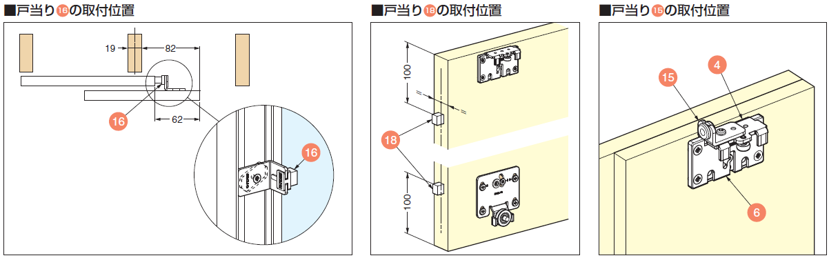 戸当り16の取付位置