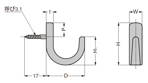 詳細図,断面図,コートフック,ステンレス鋼製コート掛,C型
