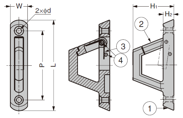 ナス環フック詳細図,ナス環フック,金具