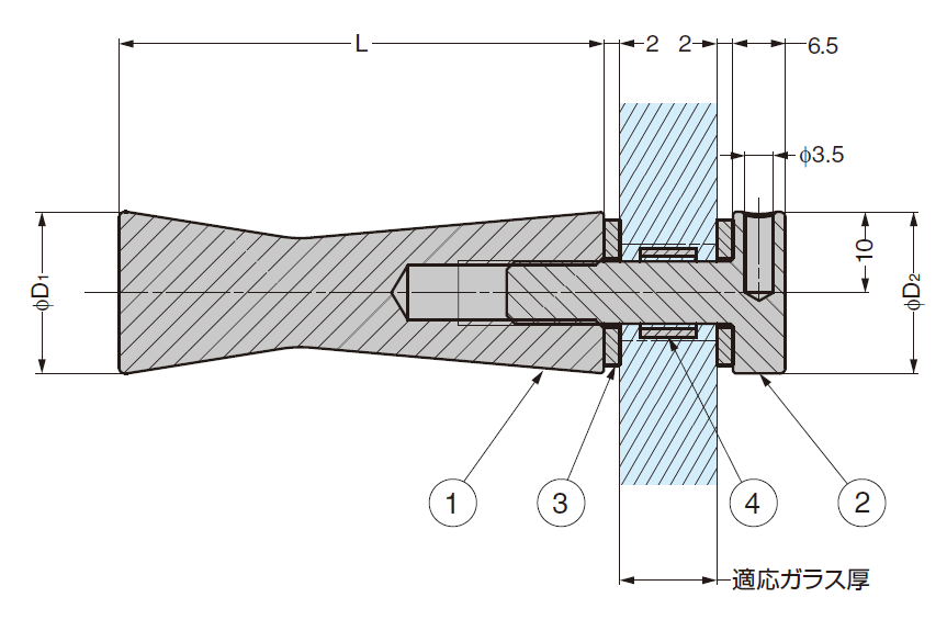 ステンレス鋼製フック詳細図,フック金具