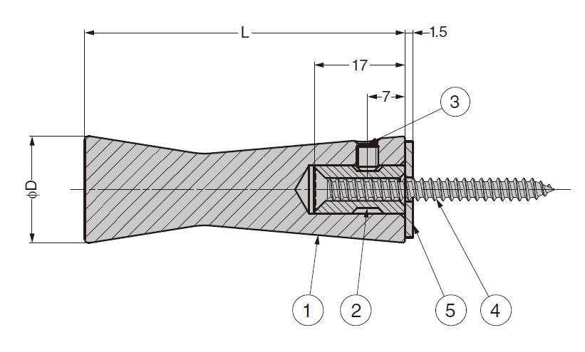 ステンレス鋼製フック詳細図,フック金具