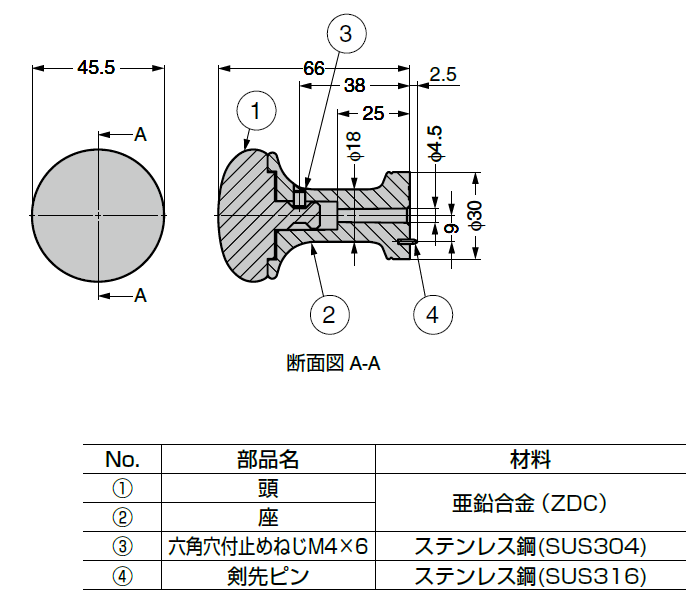 詳細図,断面図,コートフック,レザリーシックシリーズ,PXB-LE05-111型