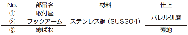 フック取り付け加工図,吊金具,フック金具