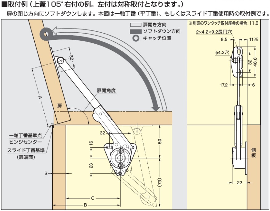 ステー取付例