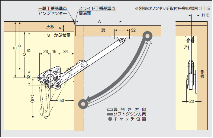 取付図,ソフトダウンステー,ステー,ダンパー