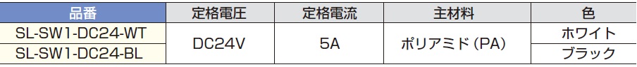 DCコネクター付小型スイッチ,SL-SW1-DC24型規格