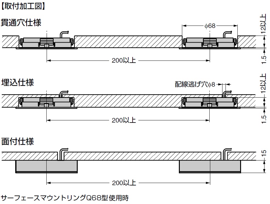 LED取付加工図