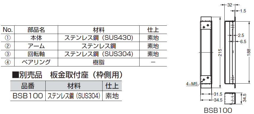 板金取付座