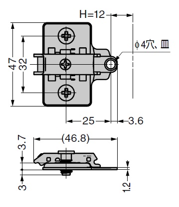 マウンティングプレート360-P4W-32T-DS オリンピアシリーズ用 システム30タイプ